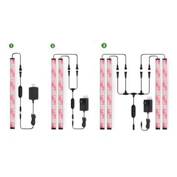 LED Full Spectrum 16W Plant Grow Light Strips with Auto ON/Off 8H/12H/16H Timer