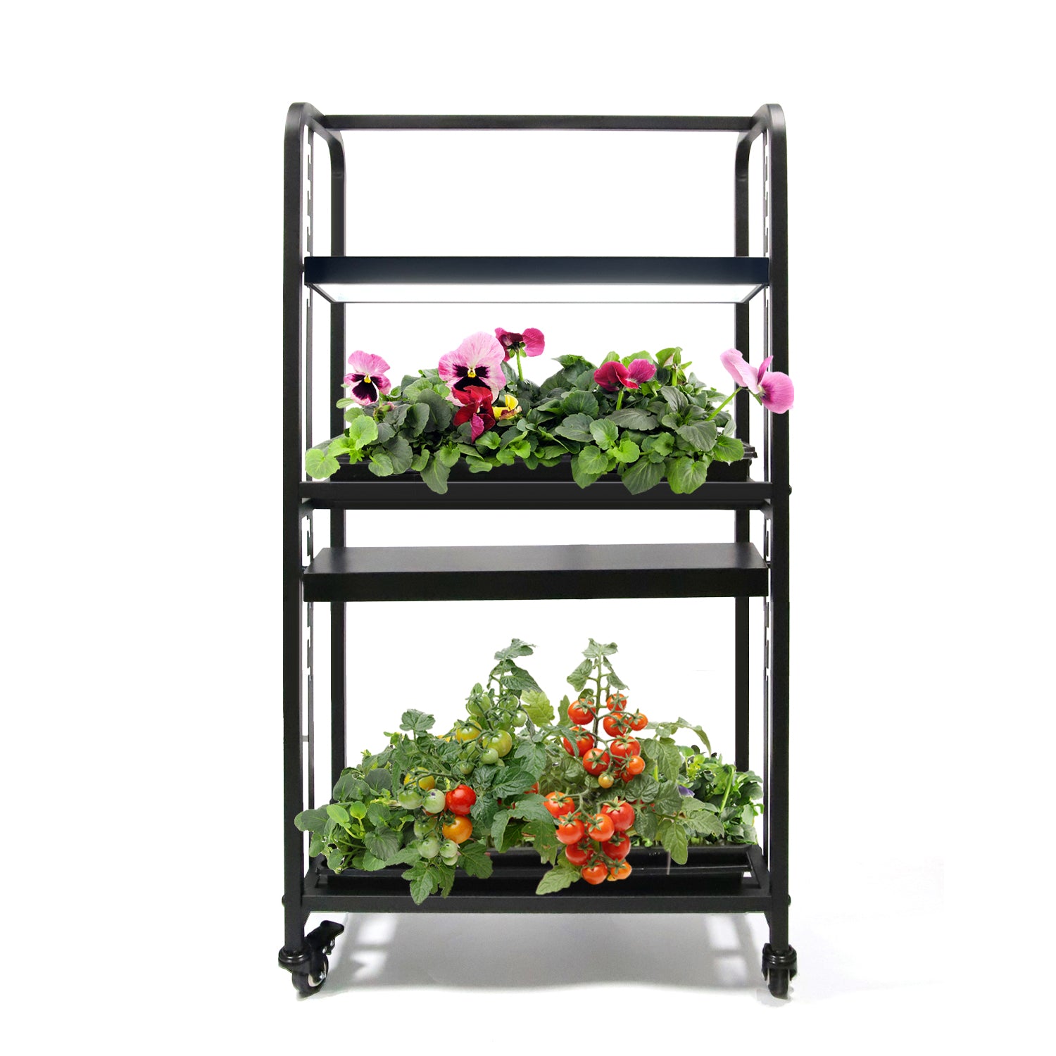 1.15m 2Tier Adjustable 48W 96W LED Grow Light System Plant Rack for Indoor Gardening