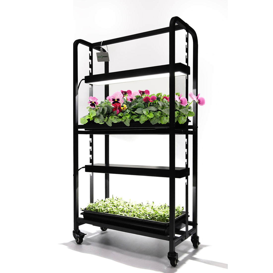 1.15m 2Tier Adjustable 48W 96W LED Grow Light System Plant Rack for Indoor Gardening